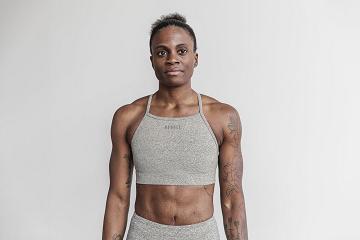 Women's Nobull High-Neck (PLUSH Heather) Sports Bra Grey | SG G3195S